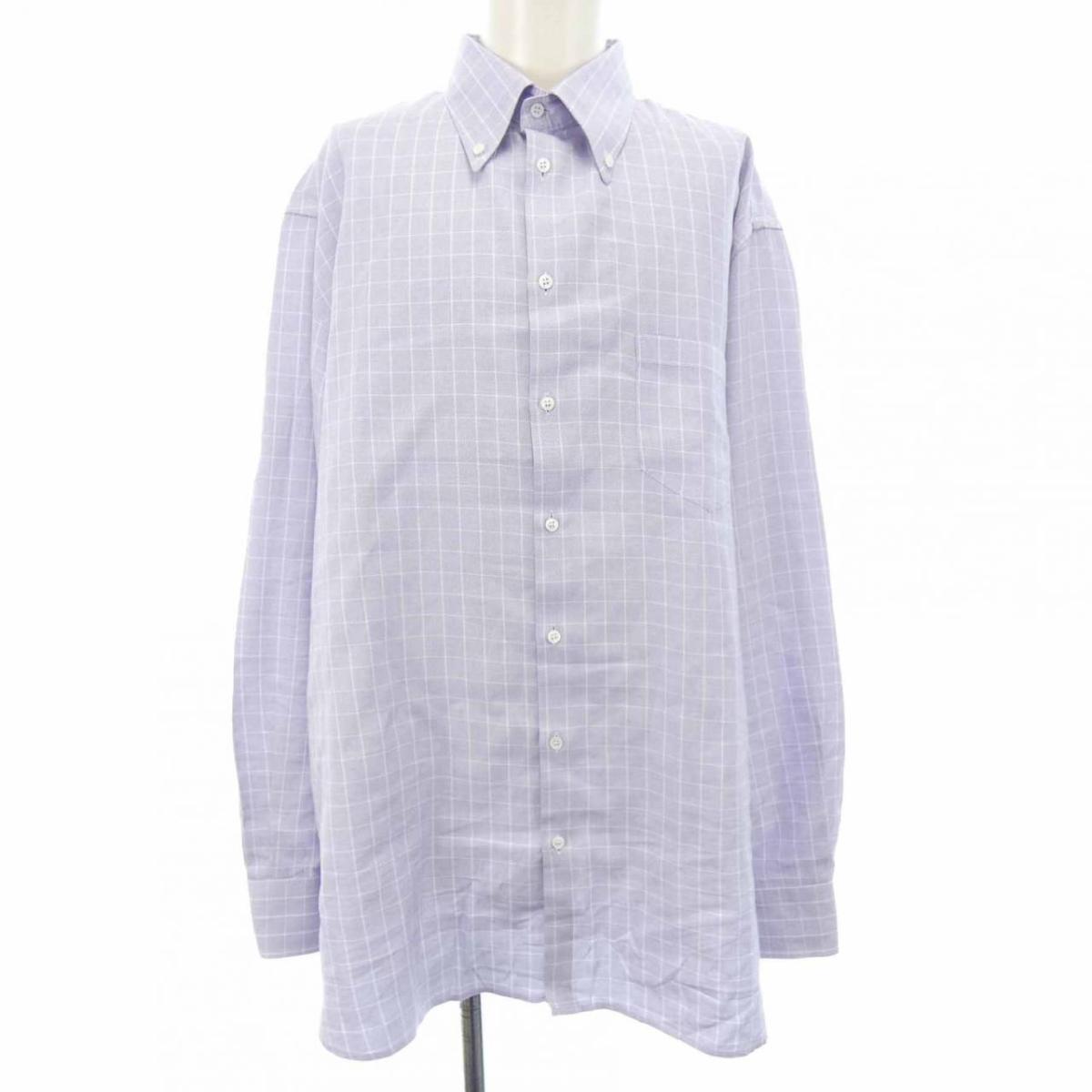 GIORGIO ARMANI 白青紺オシャレなチェック柄素敵なシャツ‼️半額以下に GIORGIO ARMANI 白青紺オシャレなチェック柄素敵なデザイン