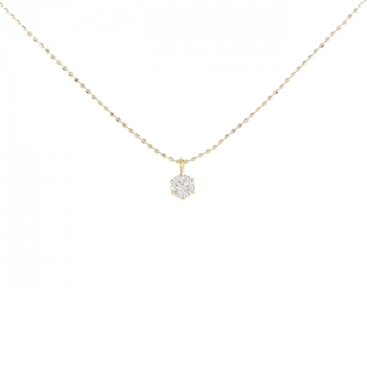 【KOMEHYO】 K18YG ソリティア ダイヤモンド ネックレス 0.219CT【中古】 【コメ兵】