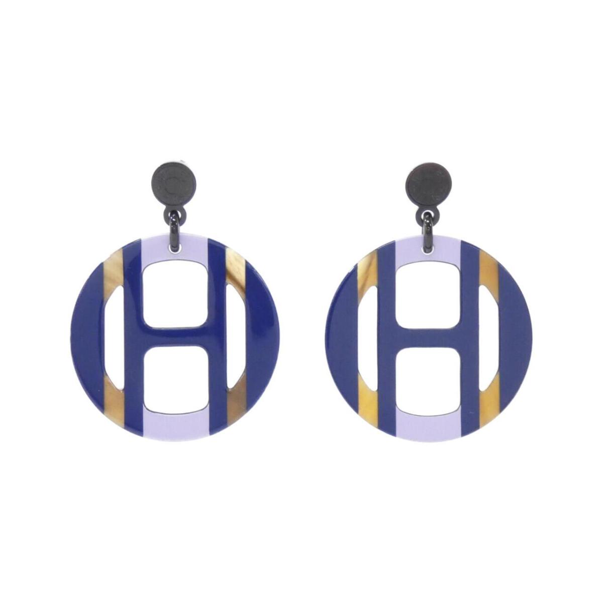 HERMES エクリプス 七宝 ピアス Hロゴ ブラック × ゴールド HERMES エクリプス 七宝 ピアス Hロゴ ブラック × ゴールド