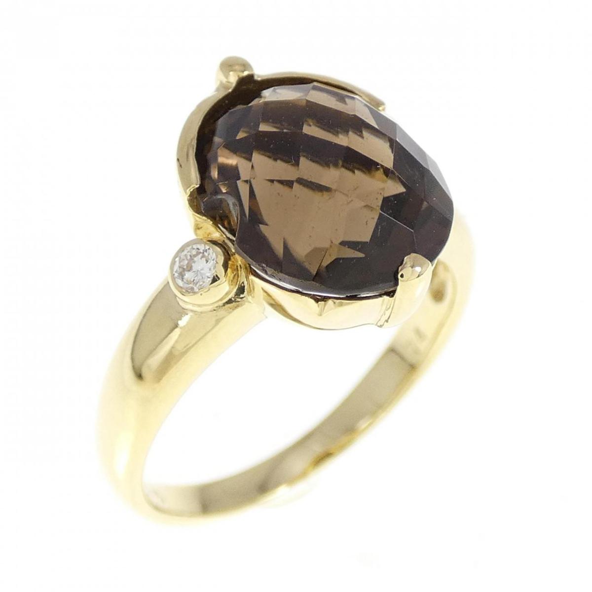 【KOMEHYO】 K18YG スモーキークオーツ リング 3.74CT【中古】 【コメ兵】