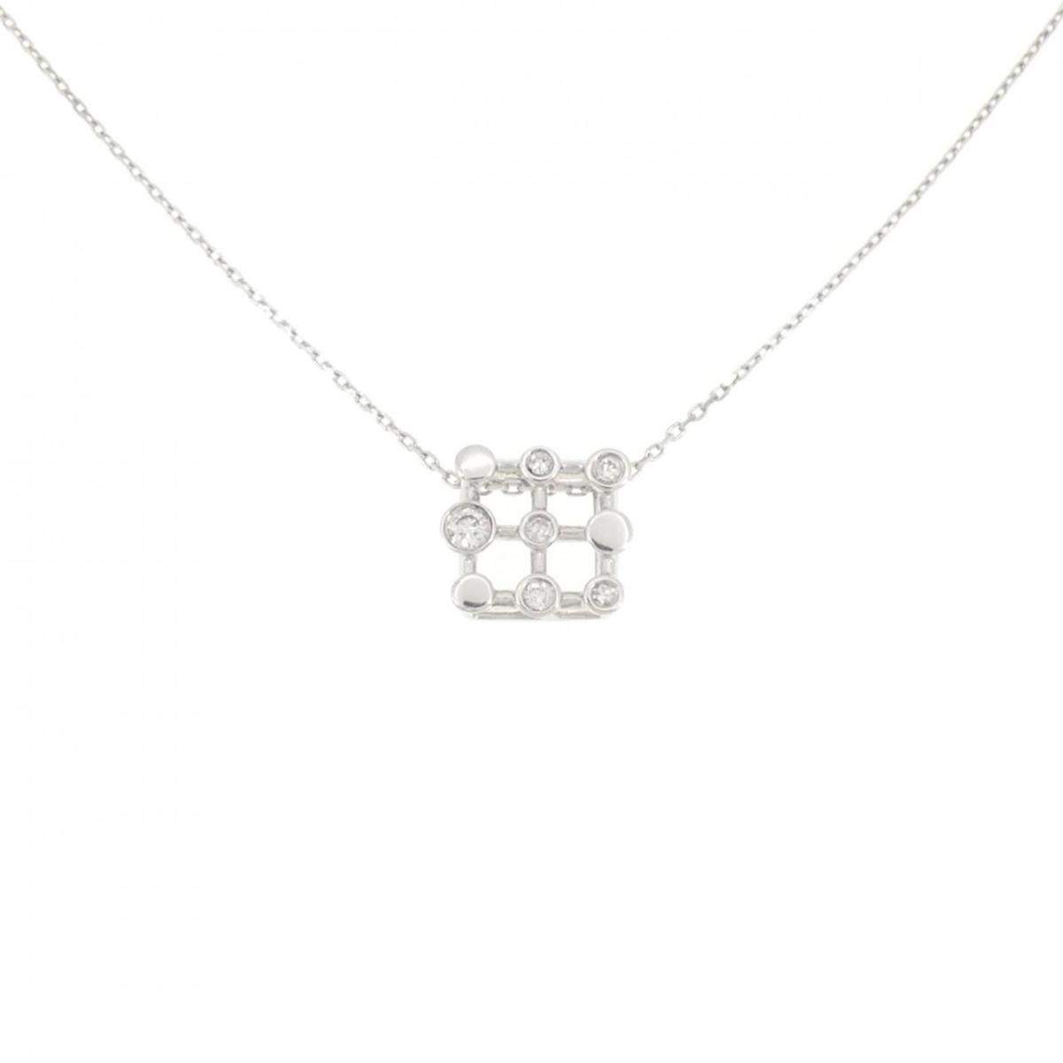 【KOMEHYO】 750WG/K18WG ダイヤモンド ネックレス 0.04CT【中古】 【コメ兵】