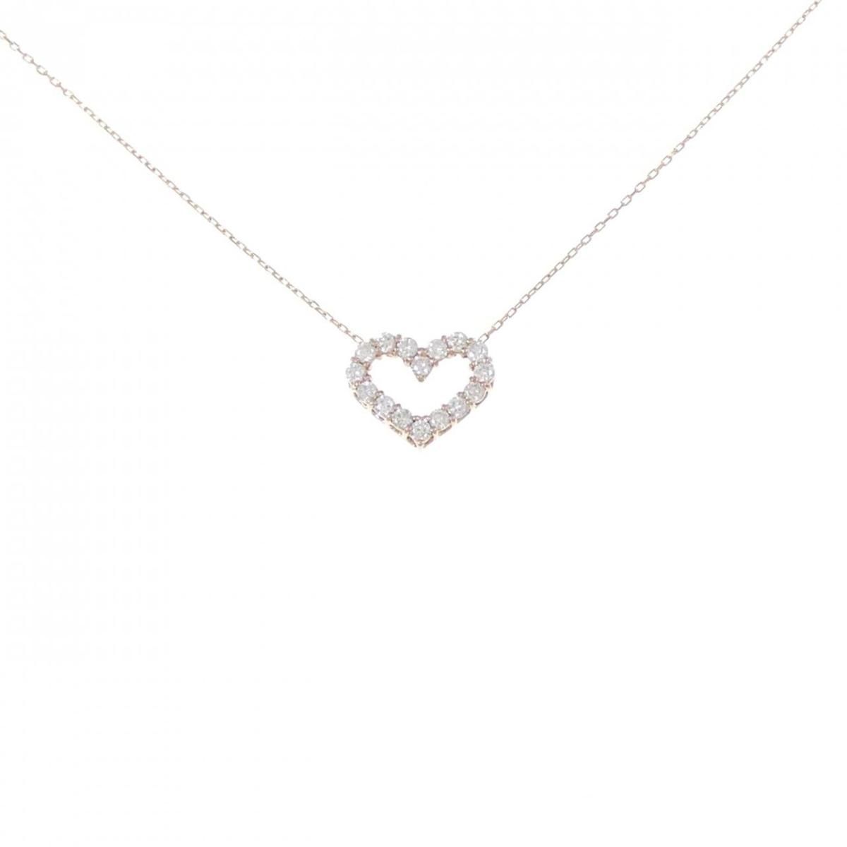 【KOMEHYO】 K18PG ハート ダイヤモンド ネックレス 0.30CT【中古】 【コメ兵】