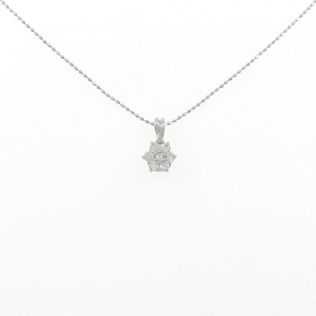 【KOMEHYO】 PT フラワー ダイヤモンド ネックレス 0.2CT【中古】 【コメ兵】