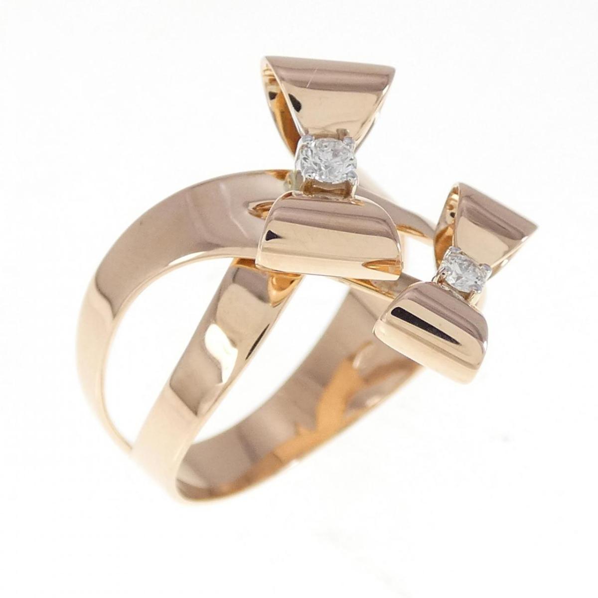 【KOMEHYO】 750PG/750WG リボン ダイヤモンド リング 0.09CT【中古】 【コメ兵】｜KOMEHYO ONLINESTORE 店