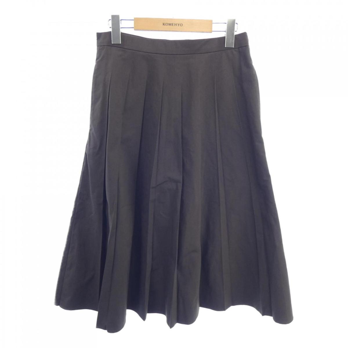 【美品】MARGARET HOWEL リネンスカート バーガンディ　プリーツ 新品タグ付 MARGARET HOWELL マーガレットハウエル リネン100