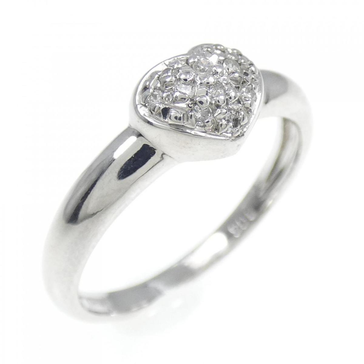 【KOMEHYO】 K18WG ハート ダイヤモンド リング 0.06CT【中古】 【コメ兵】