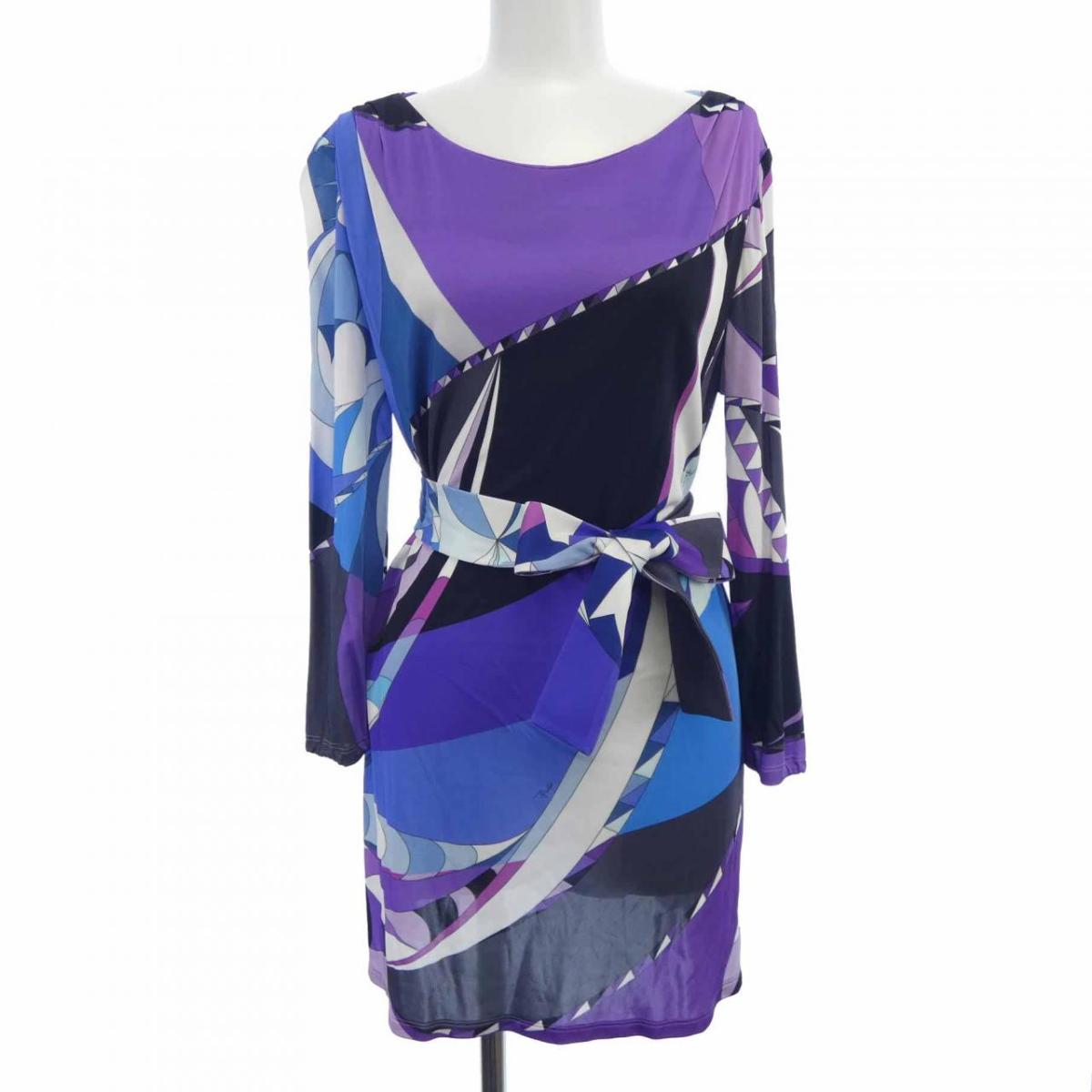 エミリオプッチグリーン、ブルー、ブラック、レッドのバッタプリントのタイトドレス エミリオプッチグリーン、ブルー、ブラック、レッドのバッタ