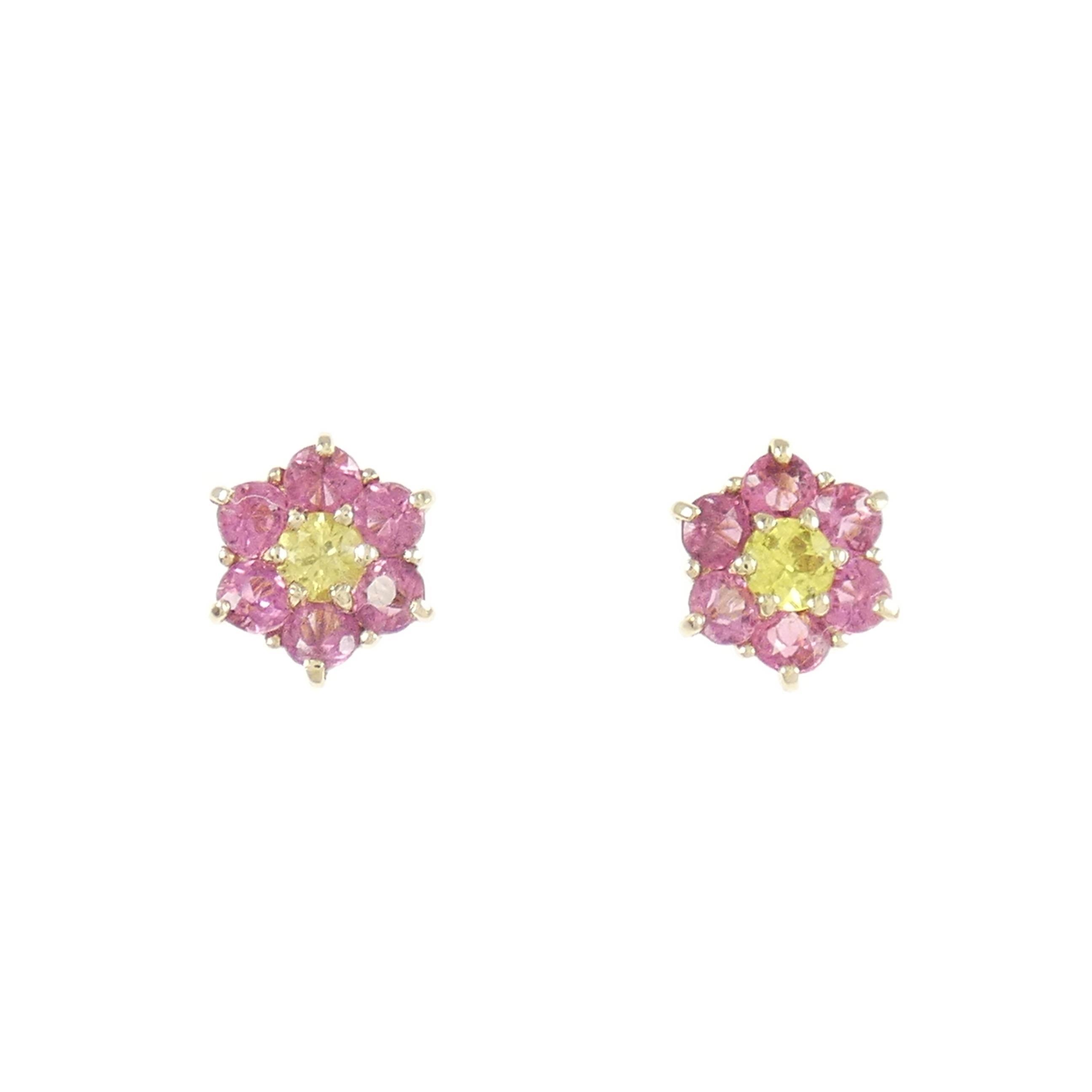 K10PG フラワー サファイヤ ピアス 0.26CT【中古】｜KOMEHYO ONLINESTORE 店