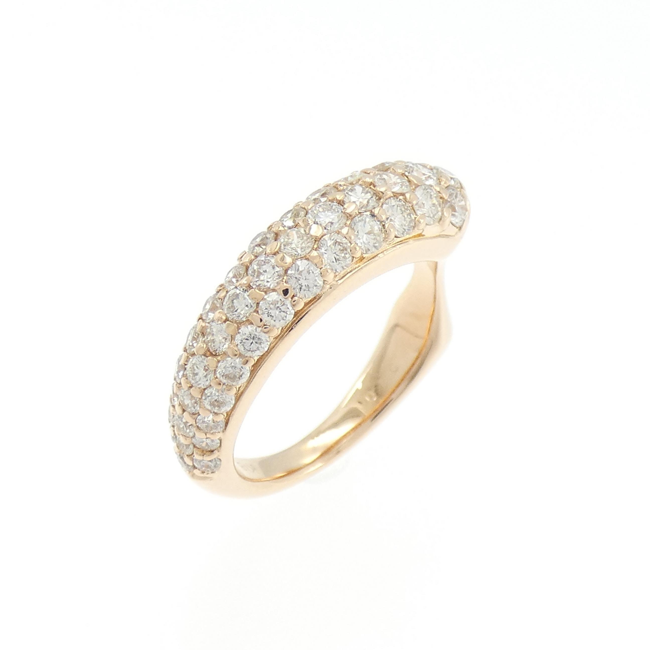 K18PG パヴェ ダイヤモンド ピンキーリング 0.70CT【中古】