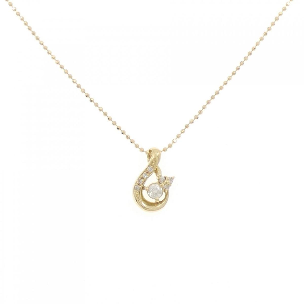 【KOMEHYO】 K18YG/750YG ダイヤモンド ネックレス 0.15CT【中古】 【コメ兵】