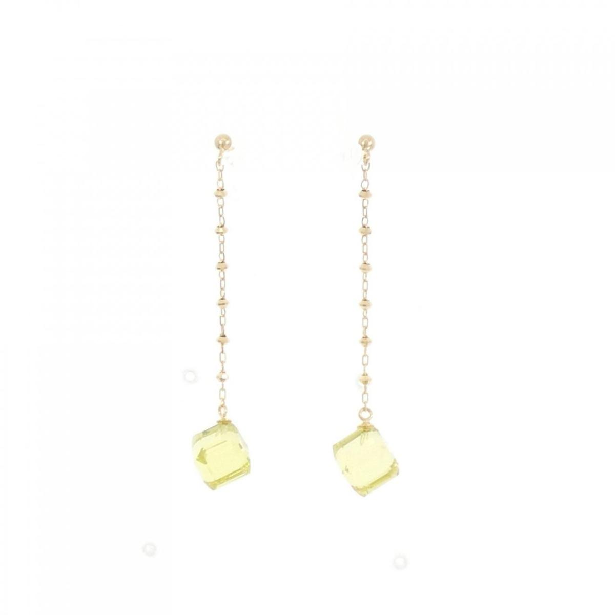 K18YG クオーツ ピアス 4.00CT【中古】