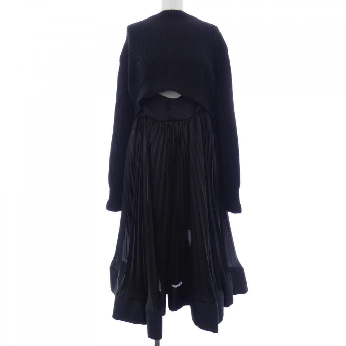 sacaiサカイ★Organza & Cotton Jersey ミディアムワンピース Spun Organza x Cotton Jersey Dress | sacai Official Store
