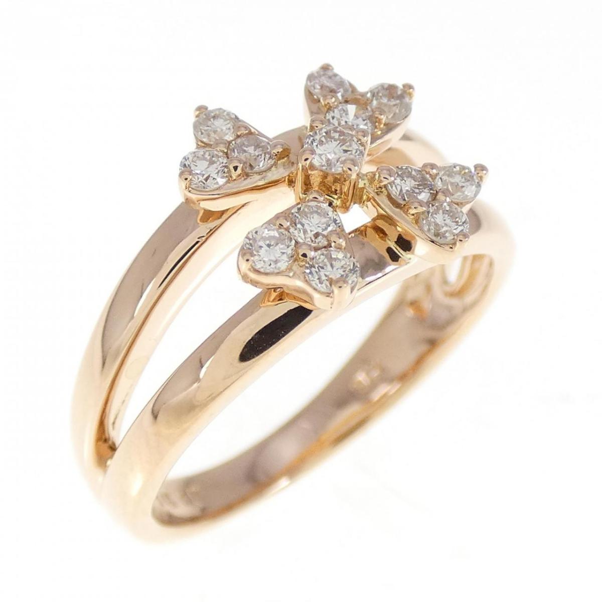 【KOMEHYO】 K18PG フラワー ダイヤモンド リング 0.30CT【中古】 【コメ兵】 73,260円