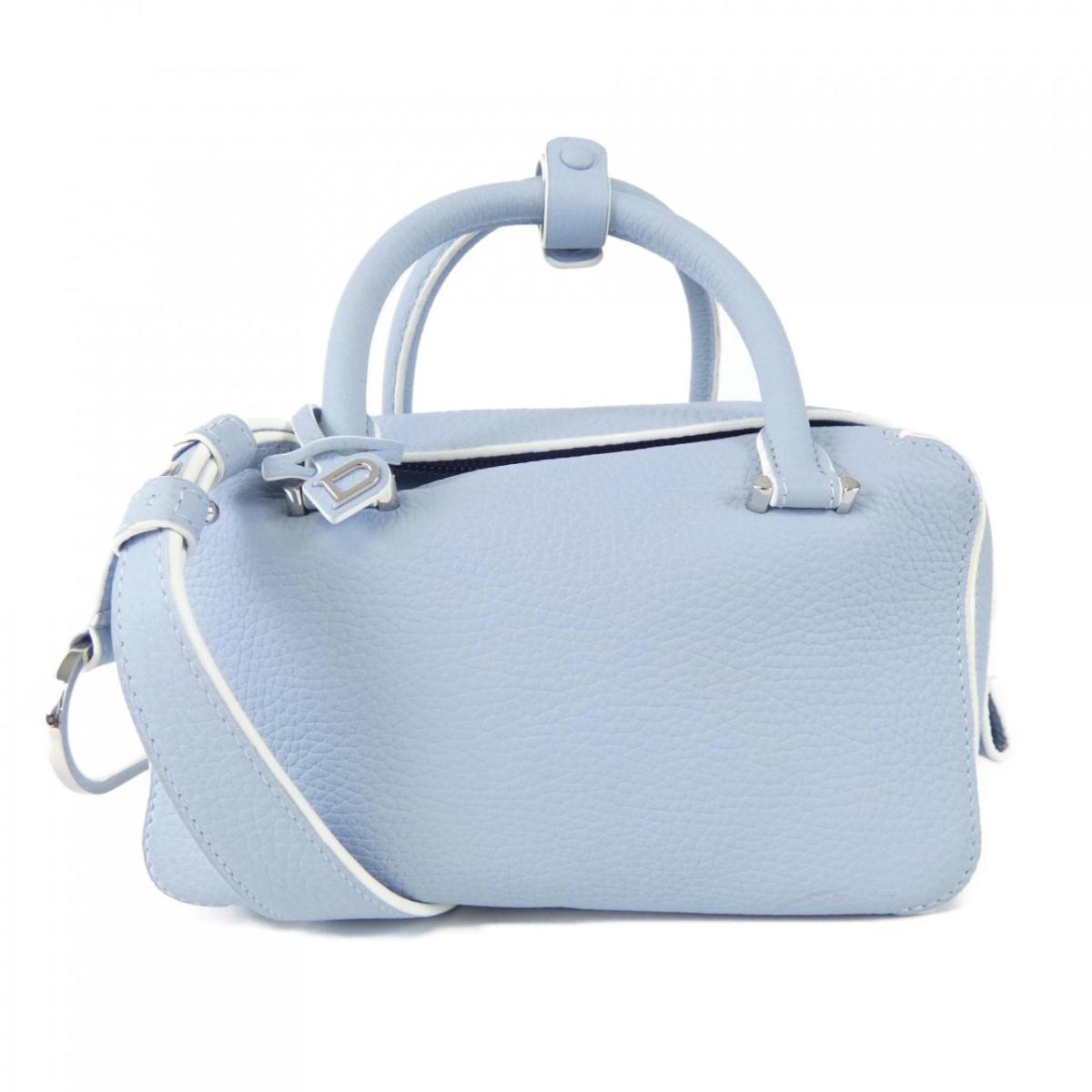 【極美品】DELVAUX マダム ライトブルー ショルダーバッグ DELVAUX デルヴォー ショルダーバッグ Cool Box MM クール