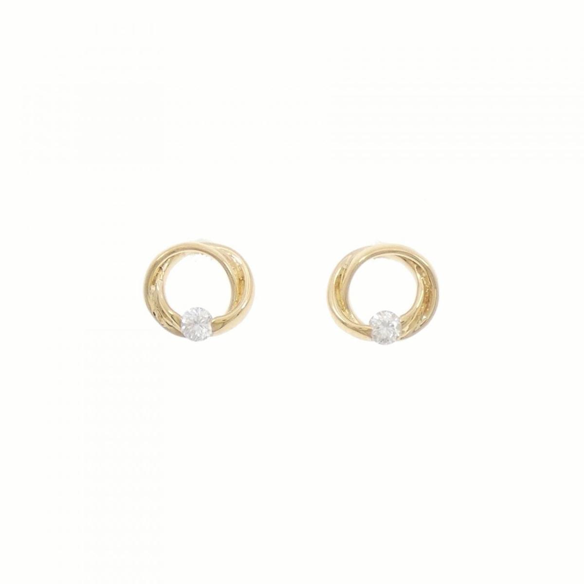 【KOMEHYO】 K18YG ダイヤモンド ピアス 0.14CT【中古】 【コメ兵】