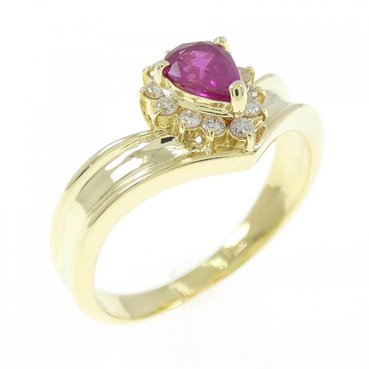 【KOMEHYO】 K18YG ルビー リング 0.37CT【中古】 【コメ兵】