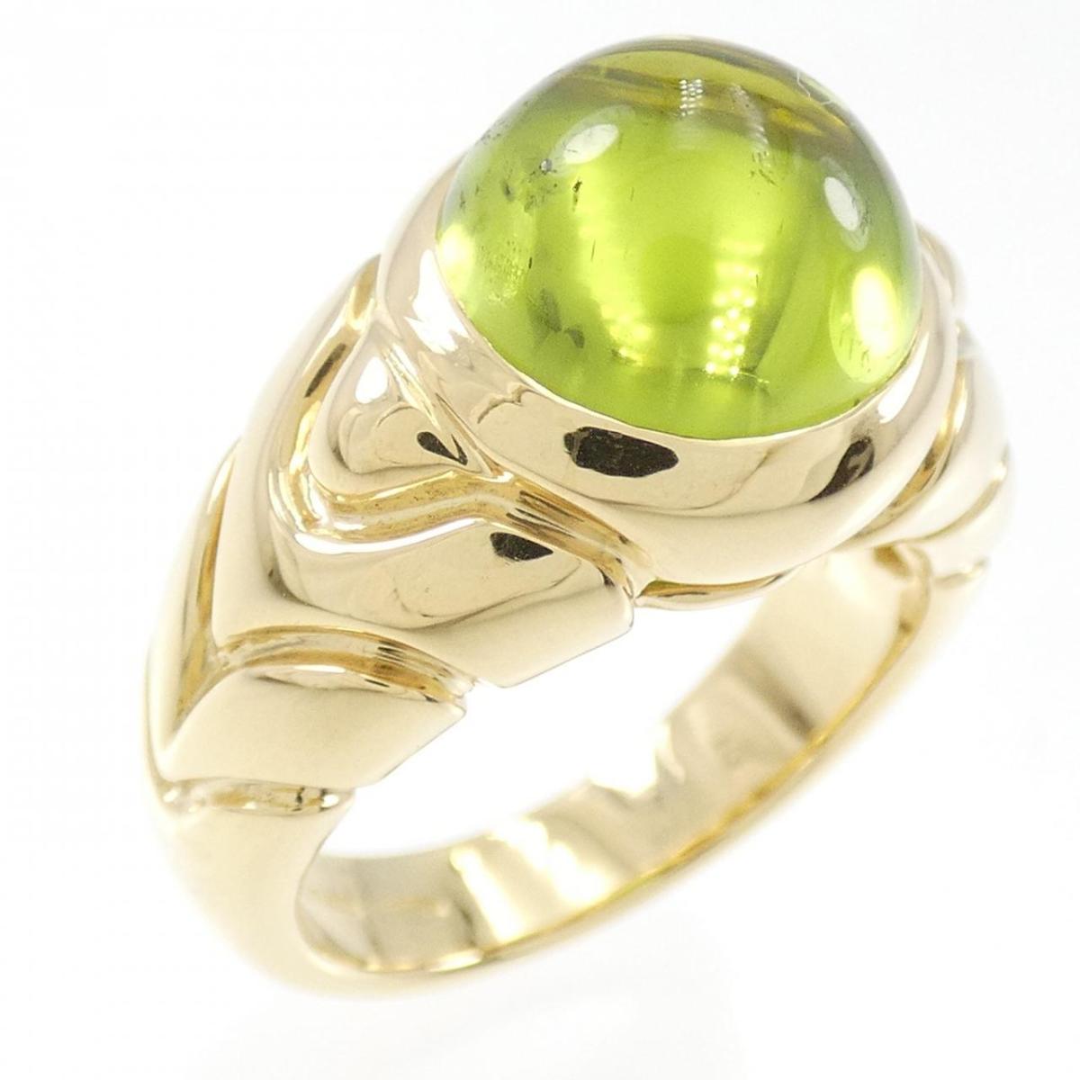 ブルガリ　BVLGARI　チャンドラ　リング　11号　カボション　ペリドット ブルガリBVLGARIチャンドラリング11号カボションペリドット
