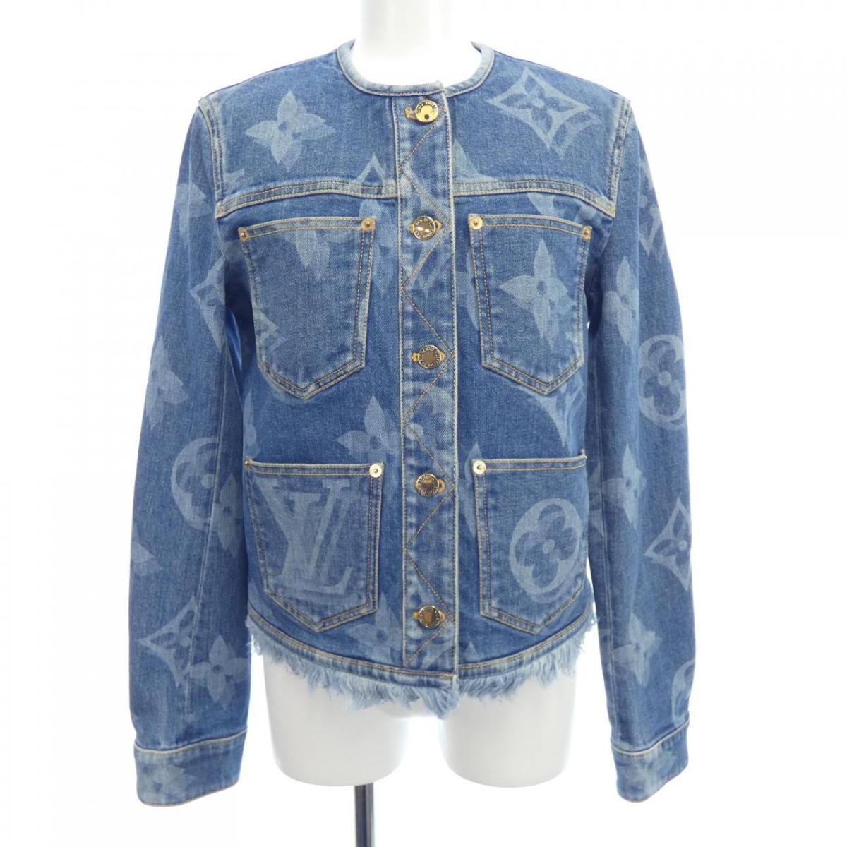 LOUIS VUITTON 刺繍デニムジャケット38 LOUIS VUITTON 刺繍デニムジャケット38 Monogram Embossed Denim