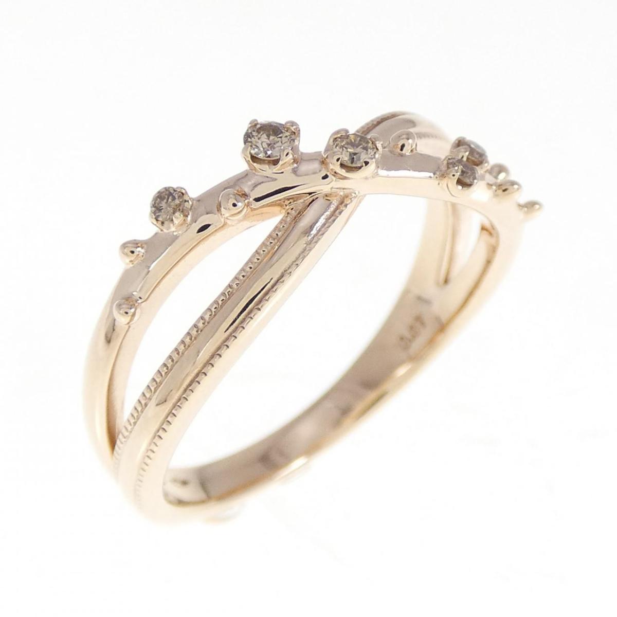【KOMEHYO】 K10PG ダイヤモンド リング 0.07CT【中古】 【コメ兵】