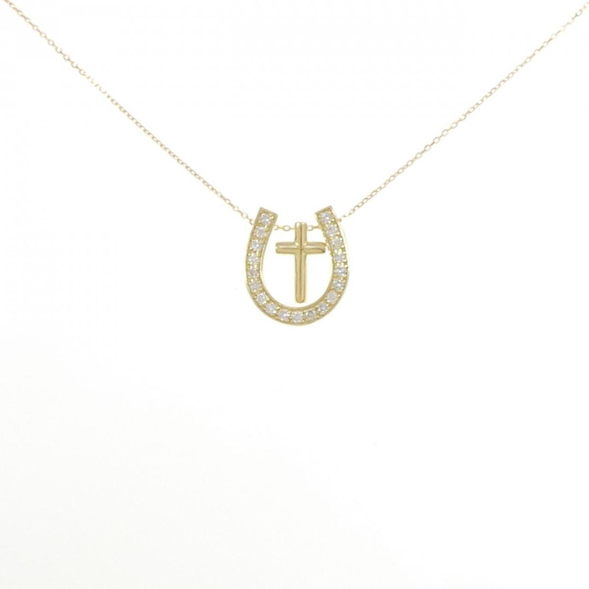 【KOMEHYO】 【新品】K18YG 2WAY ホースシュー×クロス ダイヤモンド ネックレス 0.20CT【新品】 【コメ兵】
