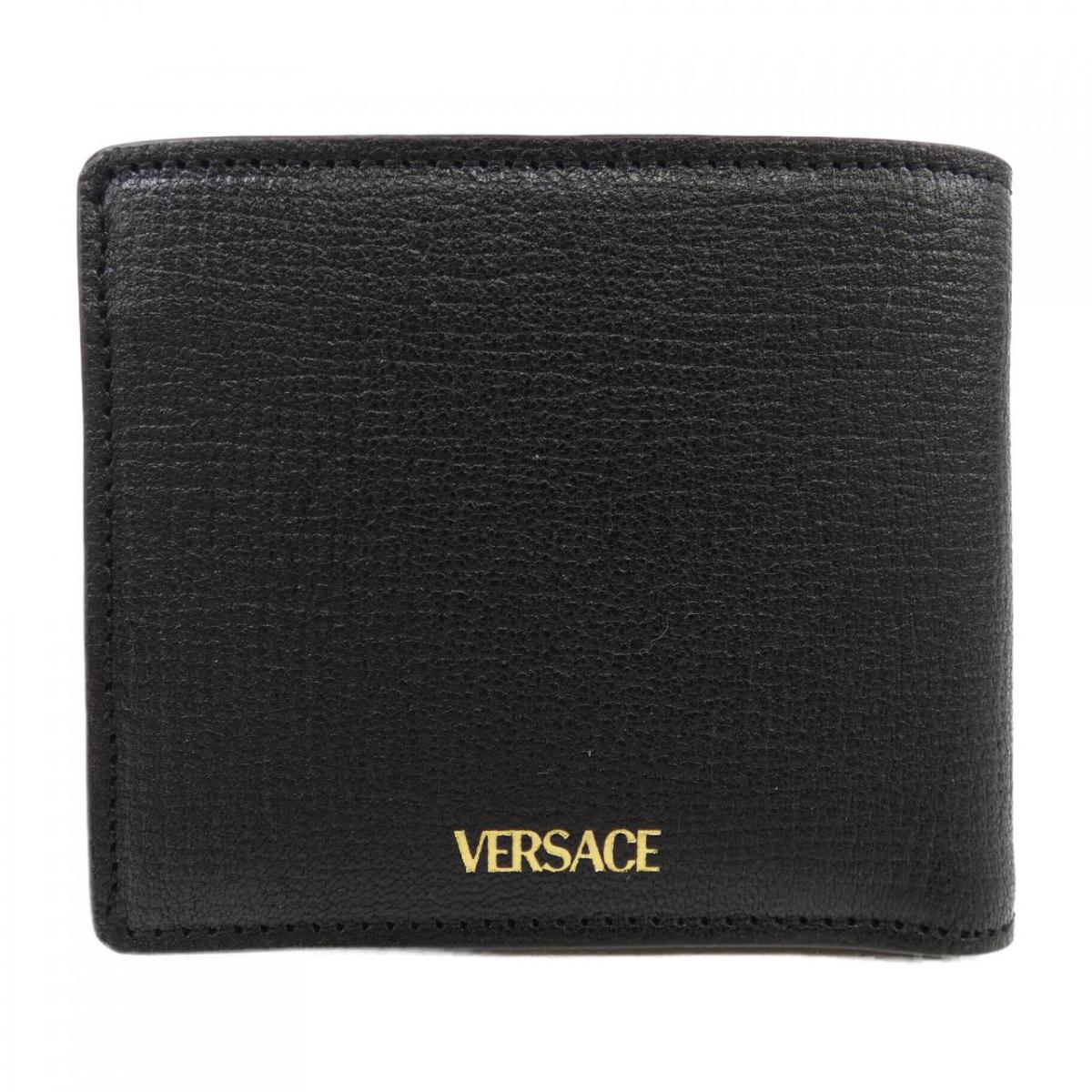 新品ヴェルサーチ　折財布　チェーンつき VERSACE ヴェルサーチ 小銭入れ付き 二つ折り財布 折りたたみ