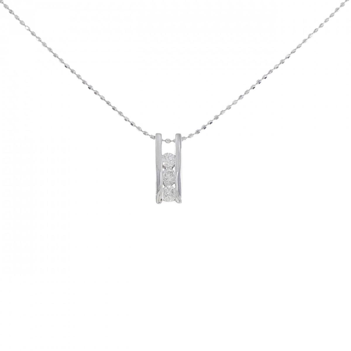 【KOMEHYO】 K14WG ダイヤモンド ネックレス 0.20CT【中古】 【コメ兵】