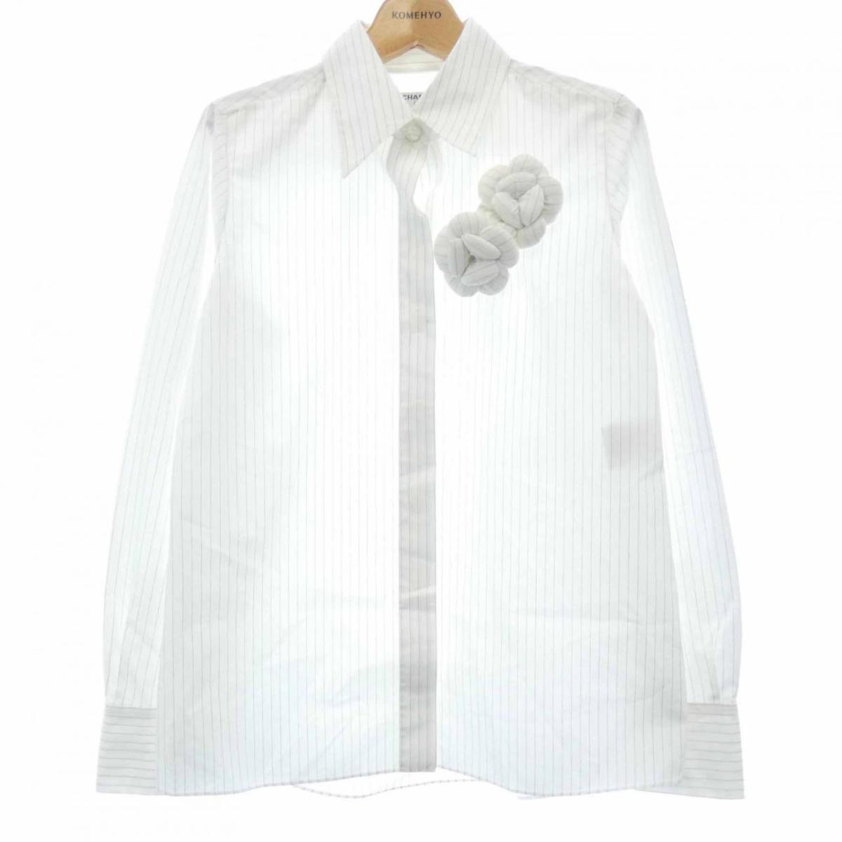 CHANEL ビンテージ品　ホワイト ポロシャツ 長袖 WS6590-1.jpg?v=1745213669