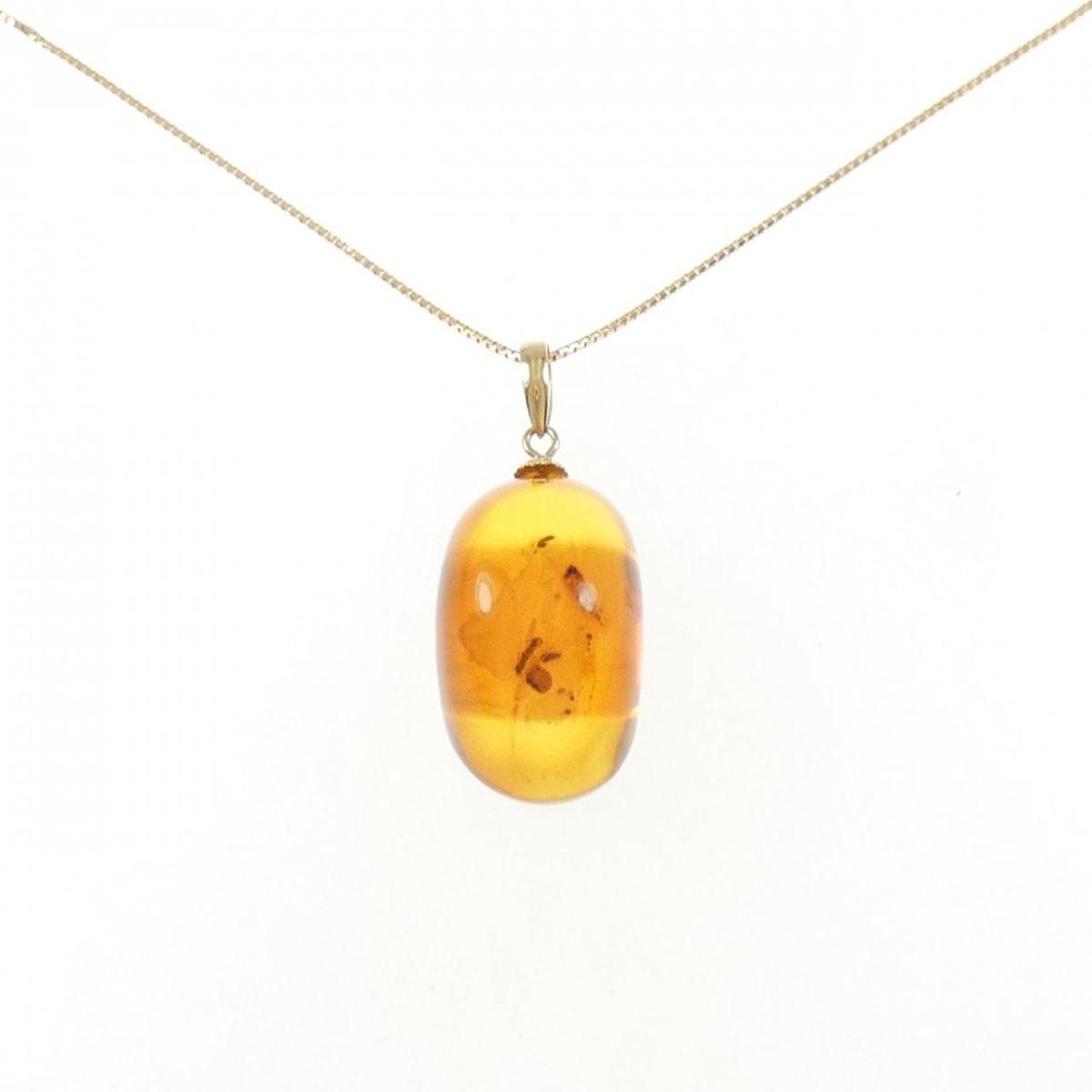 【KOMEHYO】 K18YG 琥珀 ネックレス【中古】 【コメ兵】