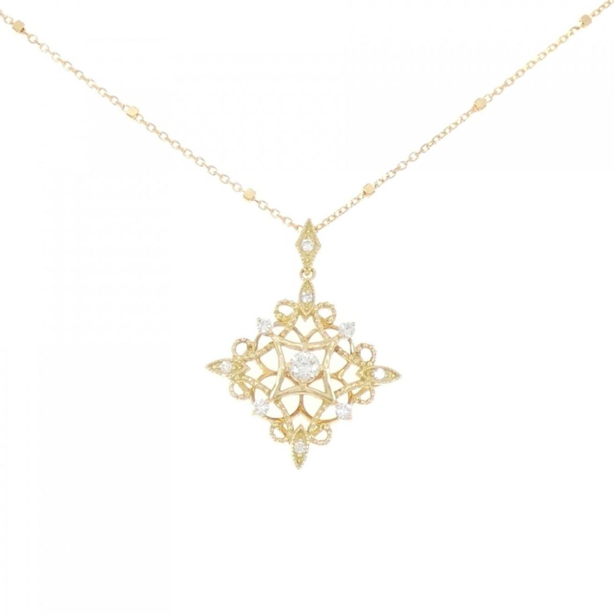 【KOMEHYO】 K18YG ダイヤモンド ネックレス 0.20CT【中古】 【コメ兵】