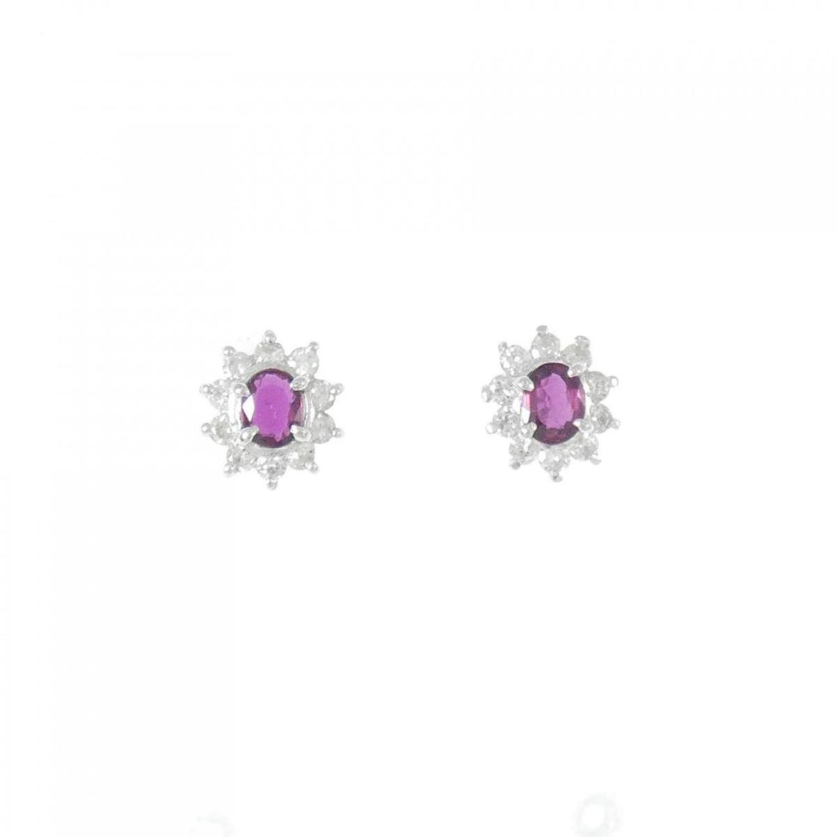 PT850 ルビー ピアス 0.40CT【中古】