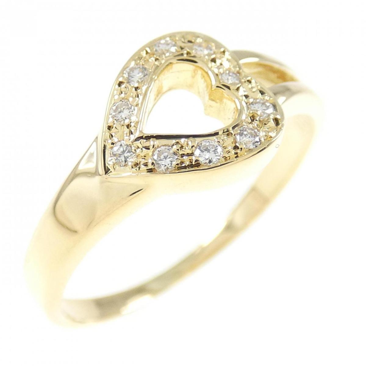 【KOMEHYO】 K18YG ハート ダイヤモンド リング 0.07CT【中古】 【コメ兵】