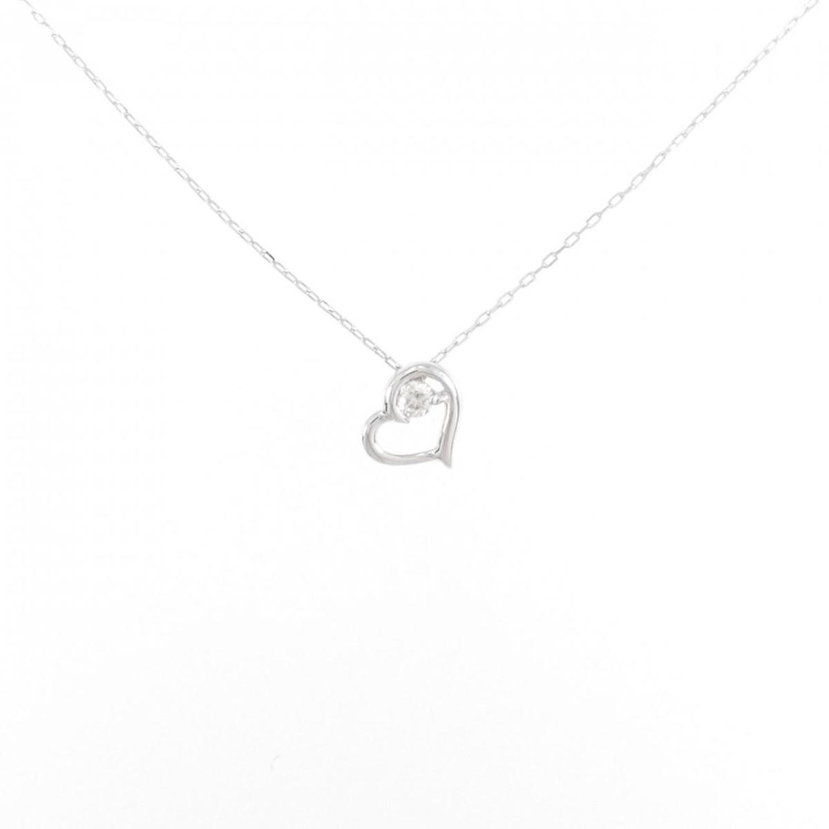 【KOMEHYO】 K18WG ハート ダイヤモンド ネックレス 0.03CT【中古】 【コメ兵】