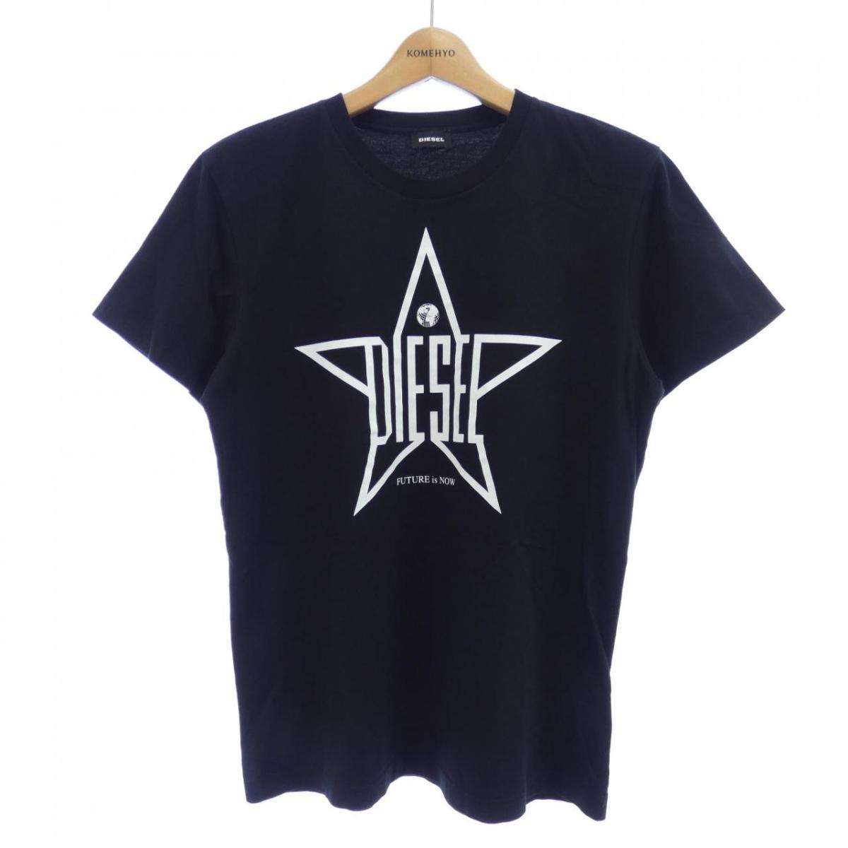 DIESEL■ディーゼル メタリック加工 ロゴ コットン 半袖 Tシャツ DIESEL - ディーゼル ロゴ 半袖Tシャツ サイズ:M コットン