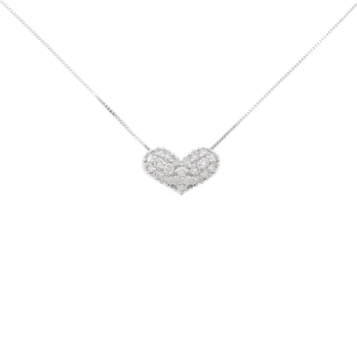 【KOMEHYO】 K10WG ハート パヴェ ダイヤモンド ネックレス 0.50CT【中古】 【コメ兵】 34,515円
