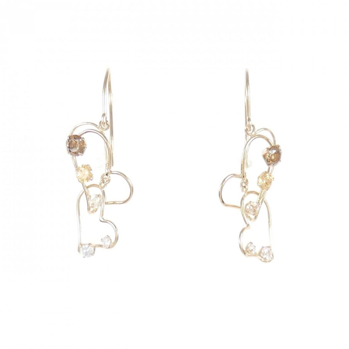 【KOMEHYO】 K18PG ハート キュービック ピアス【中古】 【コメ兵】
