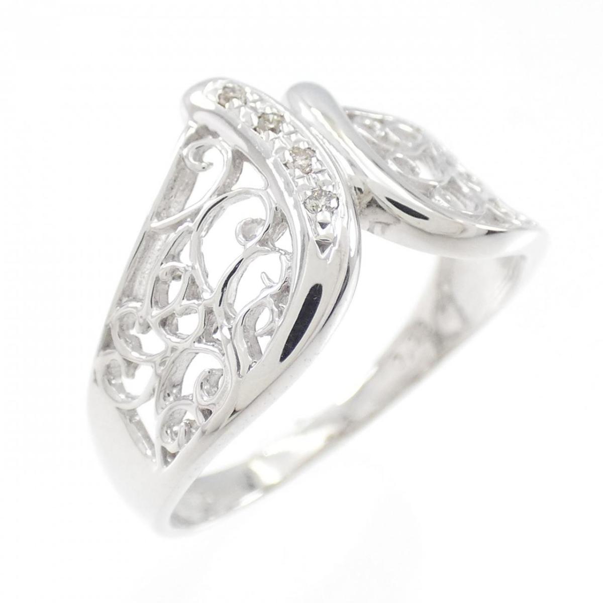【KOMEHYO】 K18WG ダイヤモンド リング 0.03CT【中古】 【コメ兵】