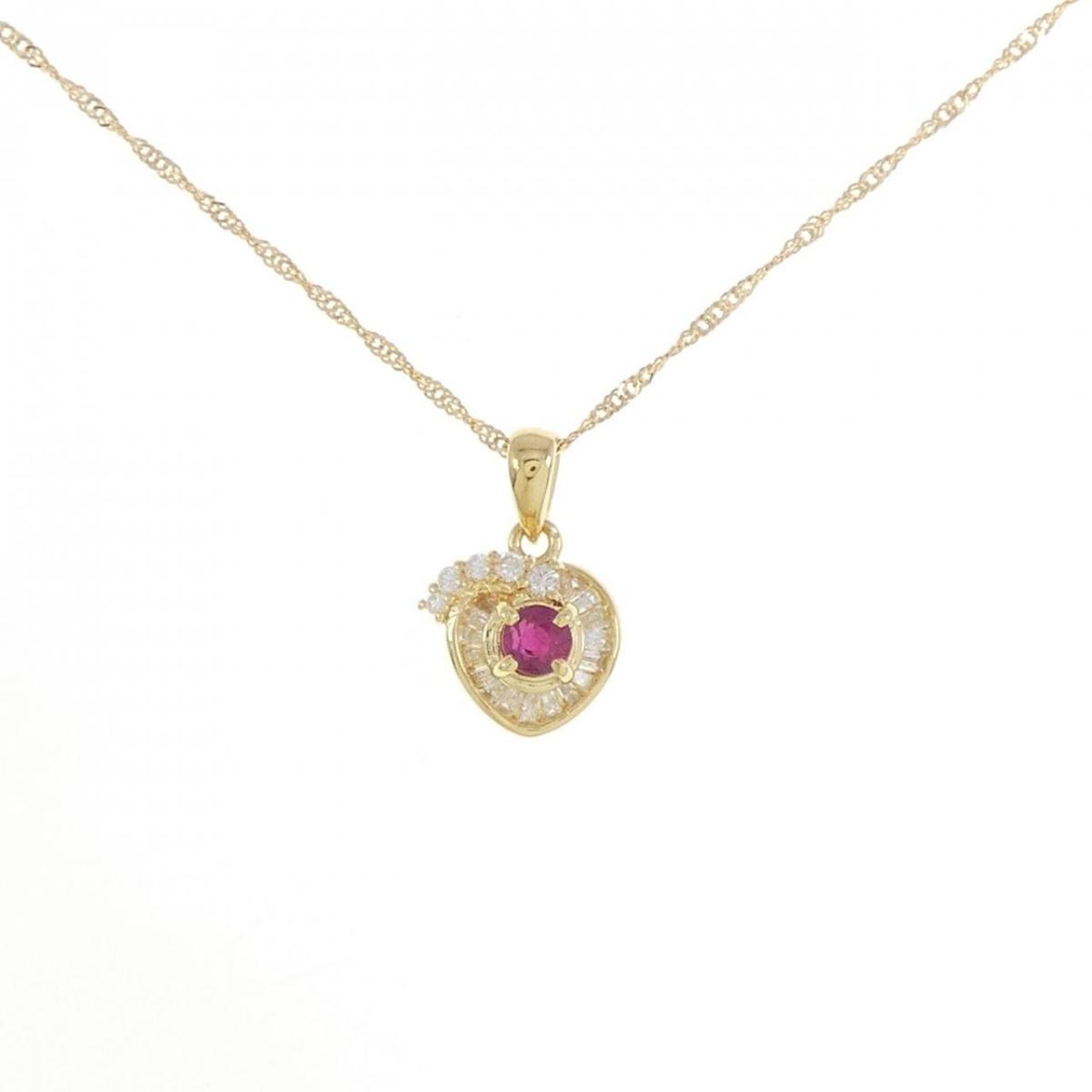 【KOMEHYO】 K18YG ルビー ネックレス【中古】 【コメ兵】