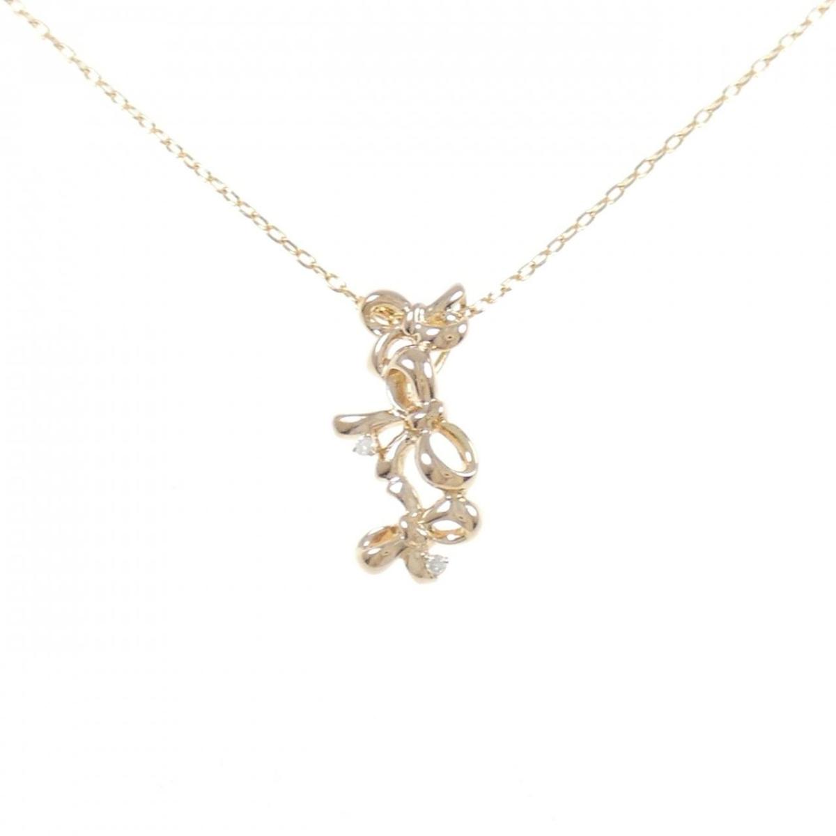 【KOMEHYO】 K18PG リボン ダイヤモンド ネックレス 0.01CT【中古】 【コメ兵】|KOMEHYO ONLINESTORE 店