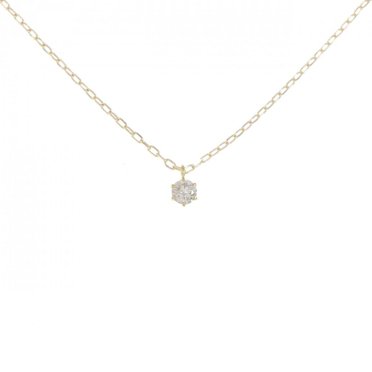 【KOMEHYO】 K18YG ソリティア ダイヤモンド ネックレス 0.11CT【中古】 【コメ兵】