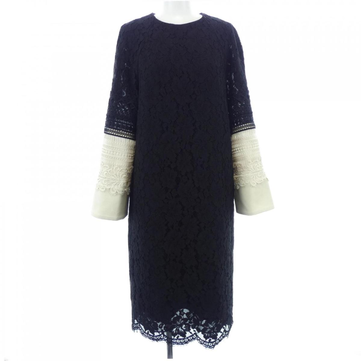 ADORE アドーア 日本製 長袖 オプティカルプリント ワンピース 36 オフ  