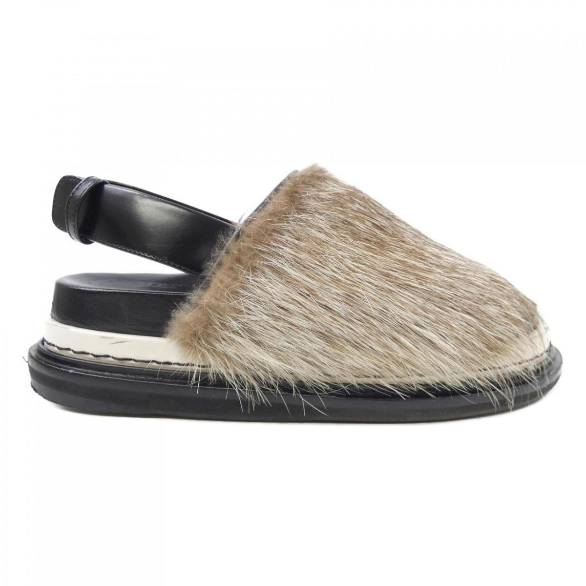 【良品】マルニ　クロスレザーウェッジソールサンダル　MARNI MARNI マルニ *クロスストラップウェッジソールサンダル 38/24