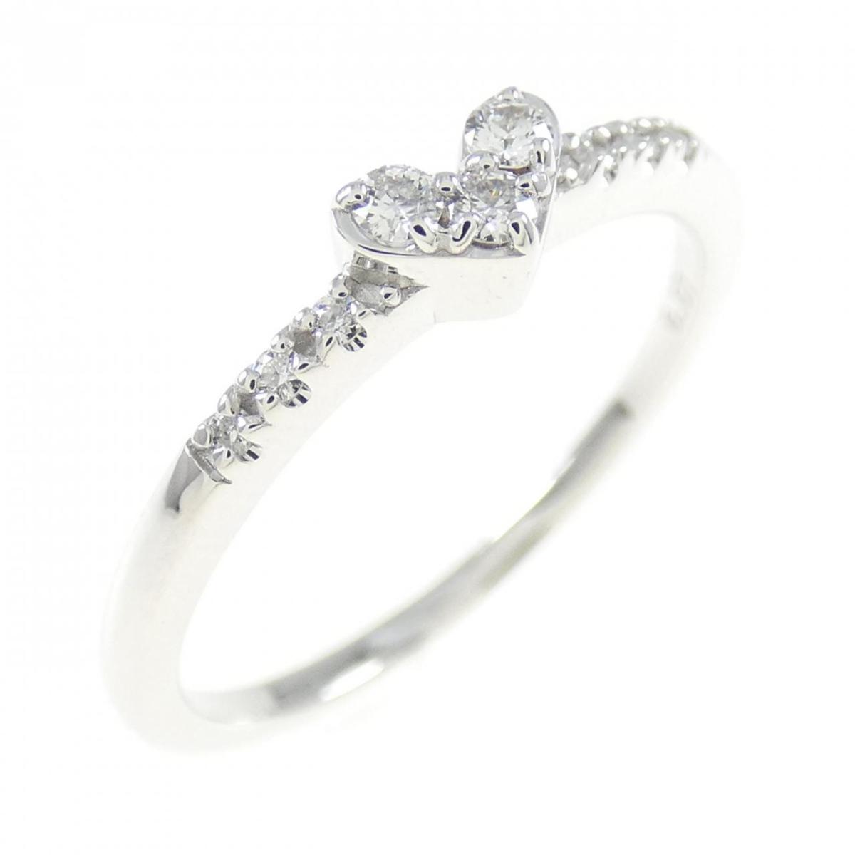 【KOMEHYO】 K18WG ハート ダイヤモンド リング 0.07CT【中古】 【コメ兵】