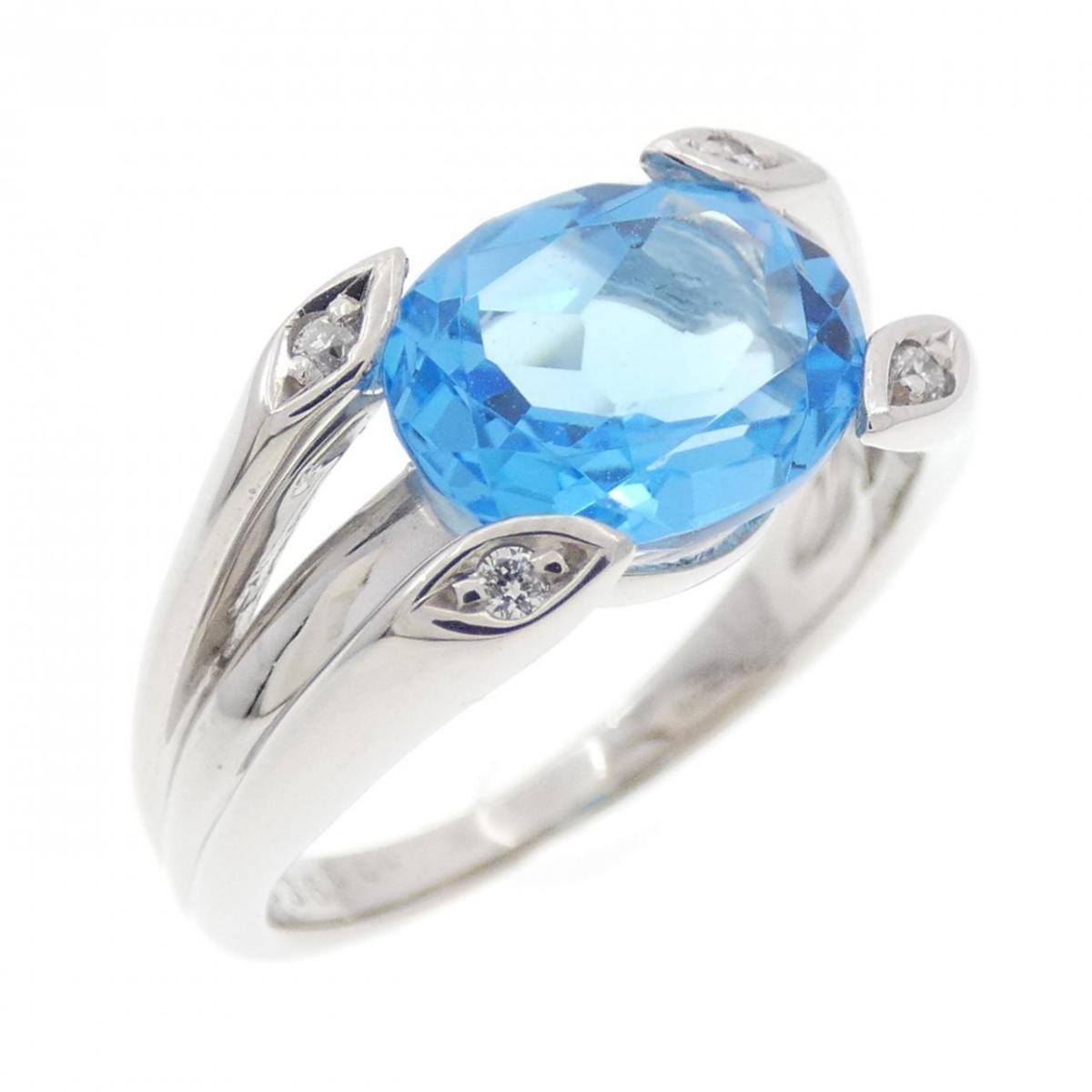 プラチナ900 ブルートパーズ ダイヤモンド リング 16.5号 楽天市場】ブルートパーズ 3.39ct ダイヤモンド リング 11号