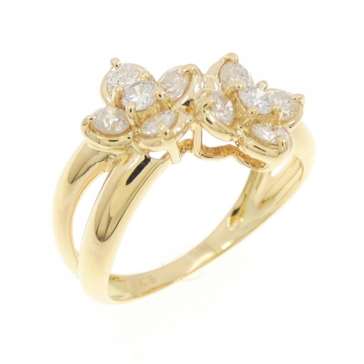 【KOMEHYO】 K18YG フラワー ダイヤモンド リング 0.54CT【中古】 【コメ兵】