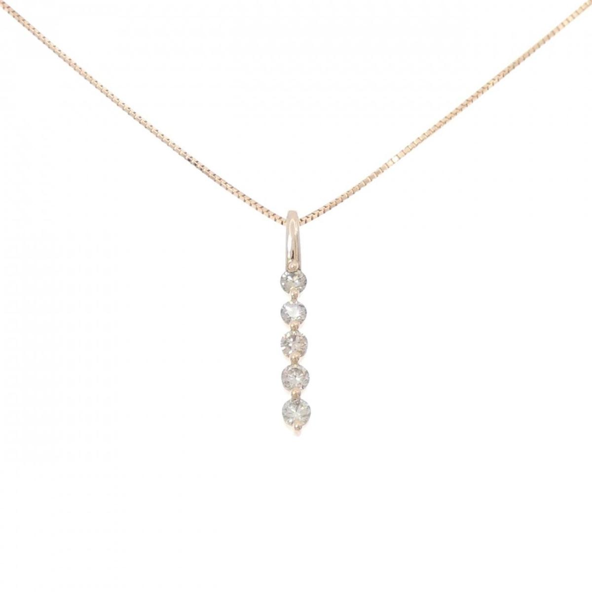 【KOMEHYO】 K18PG ダイヤモンド ネックレス 0.30CT【中古】 【コメ兵】