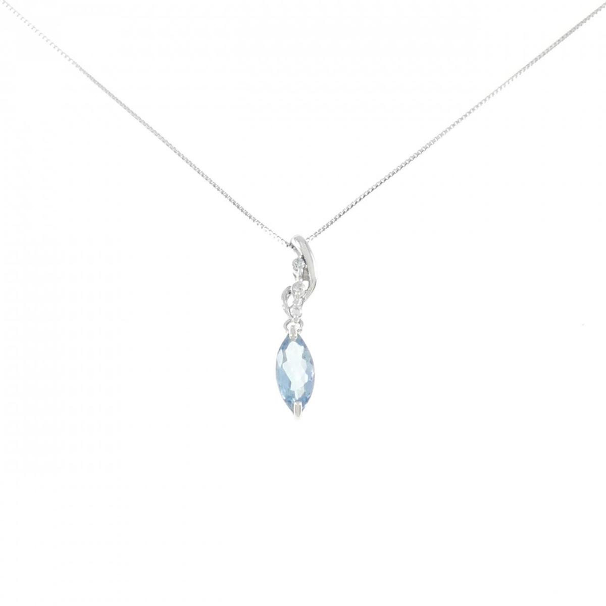 【KOMEHYO】 PT900/PT850 アクアマリン ネックレス 0.60CT【中古】 【コメ兵】