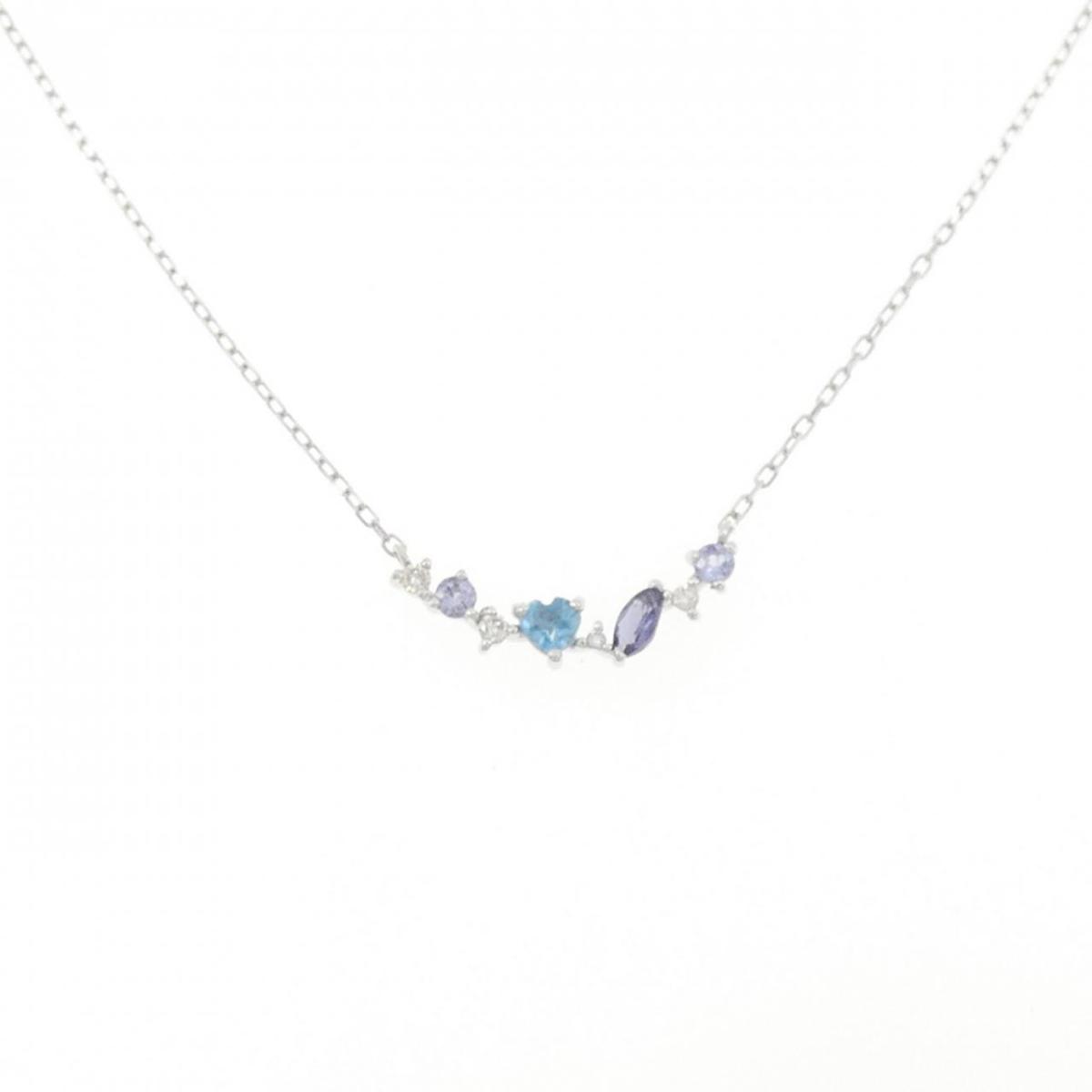 ネックレス ホワイトゴールド K18 マルチカラーストーン 楽天市場】マルチカラーストーンデザインネックレス K18WG