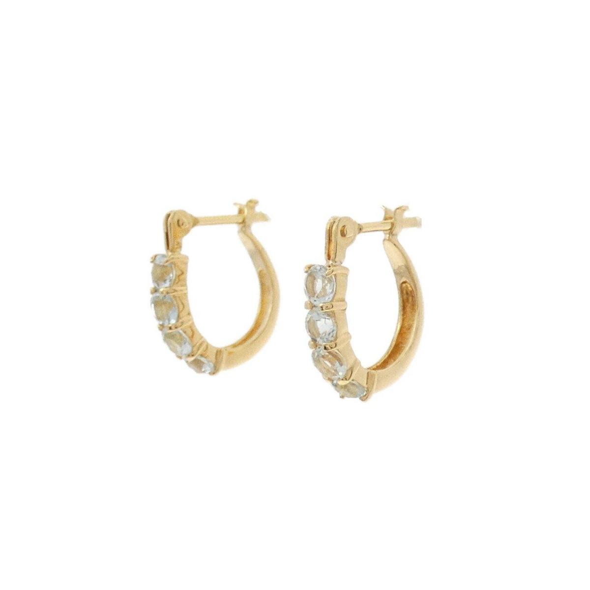 K18YG アクアマリン ピアス【中古】