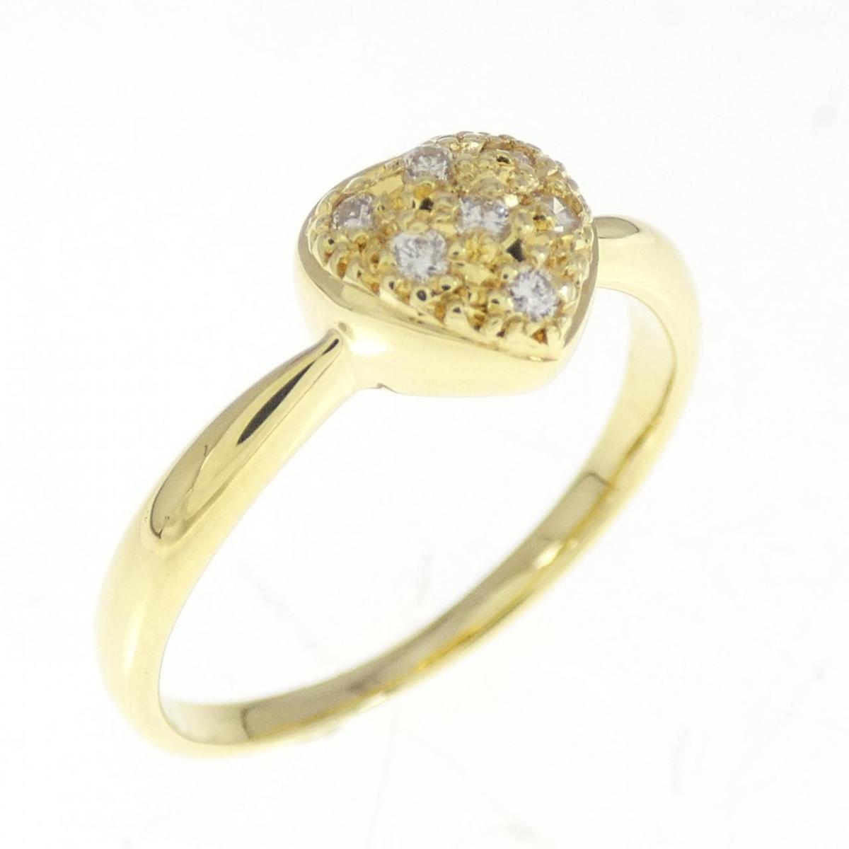 【KOMEHYO】 K18YG ハート ダイヤモンド リング 0.07CT【中古】 【コメ兵】