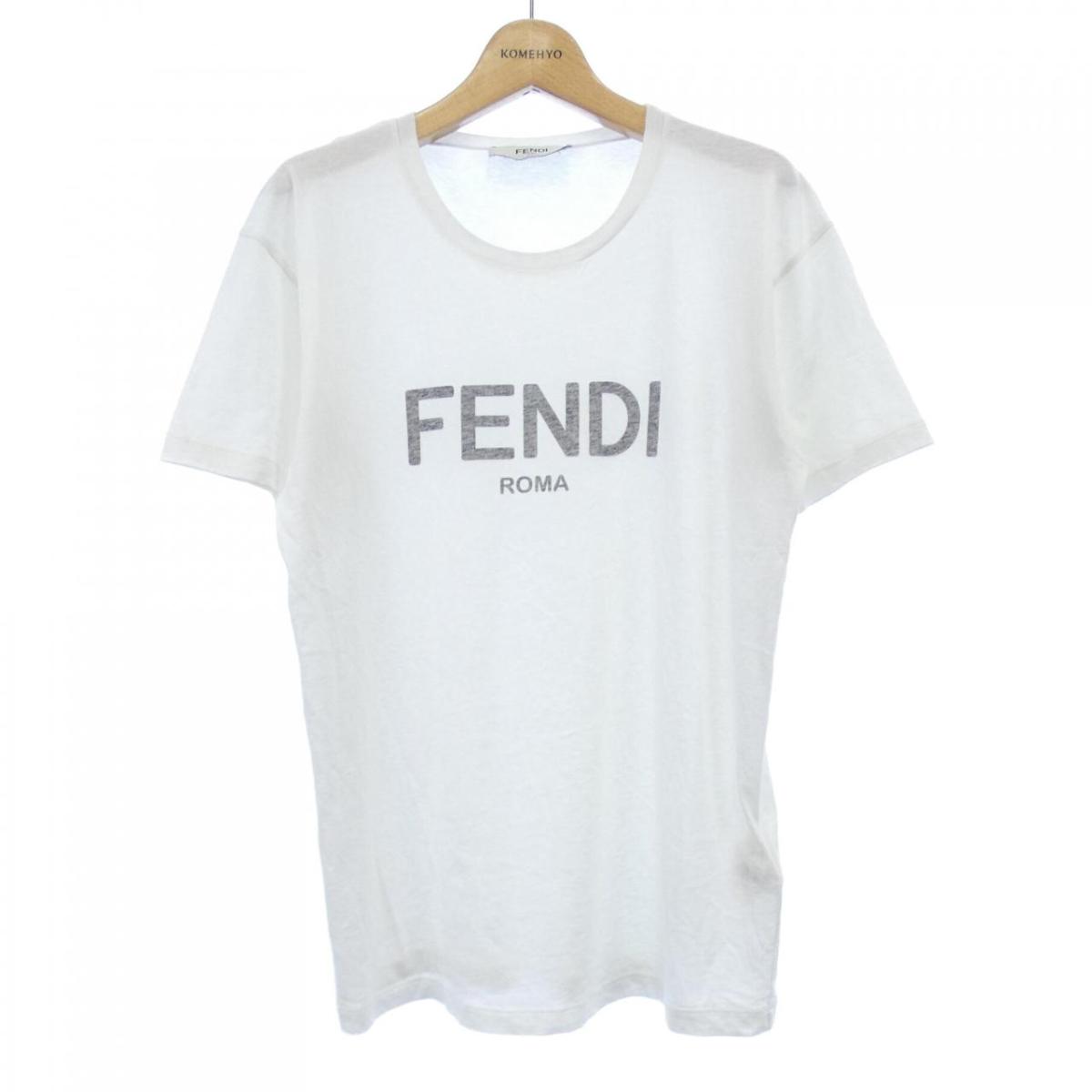 VIP◆2色◆送料込【FENDI】ロゴ入り ジャージー Tシャツ 国内直営**FENDI** フェンディー ジャージー Tシャツ (FENDI/T